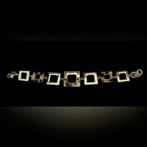 Dana Bachman chain bracelet in gold tone and animal print squares - Picture 4 of 6